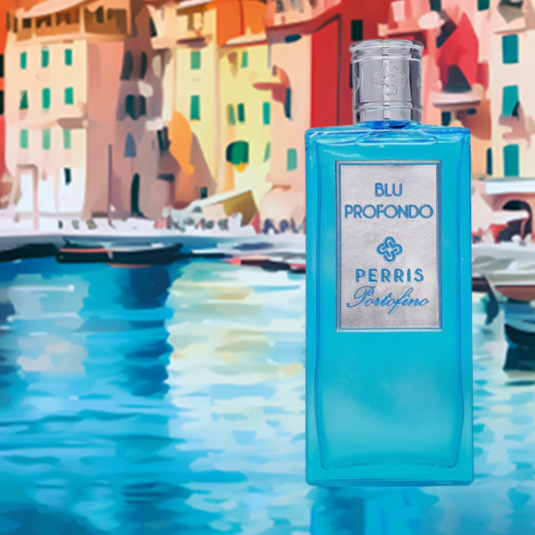 Perris Portofino Blu Profondo vor Gemälde