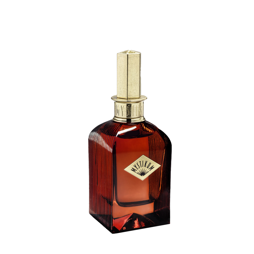 Mystikum Signature Collection SADDLES OF THE SILK ROAD Eau de Parfum Flakon freigestellt seitliche ANsicht